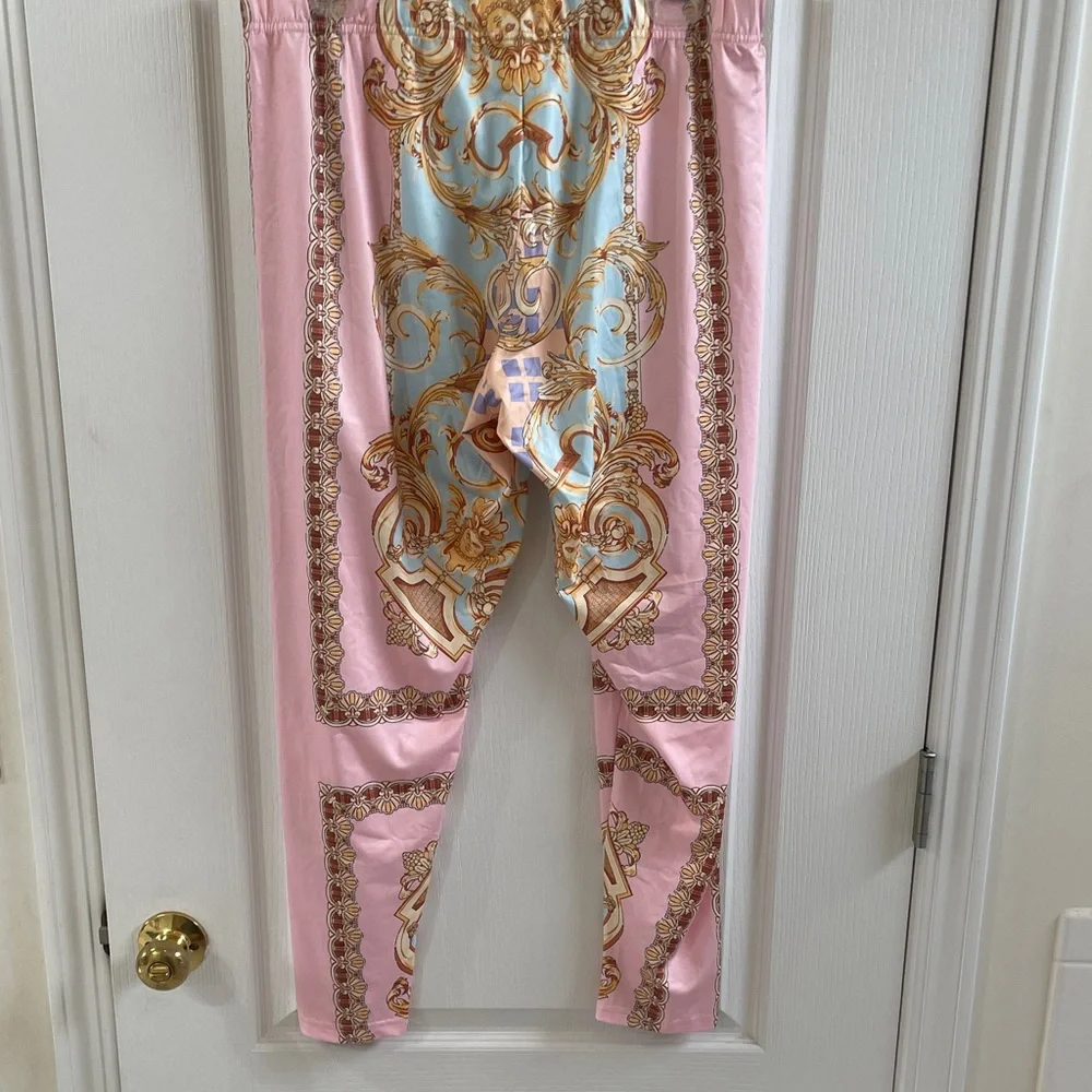 Elegant Pink and Gold Women's Shirt and Pants - Picture 5 of 7